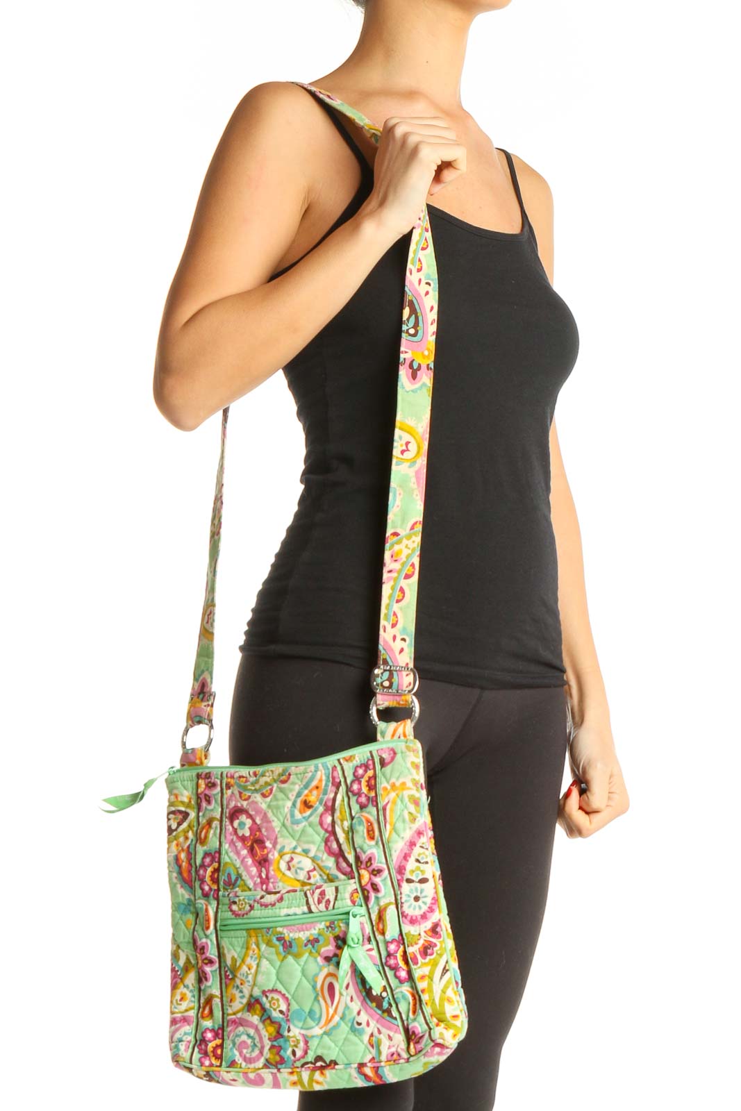 Green Paisley Crossbody Bag