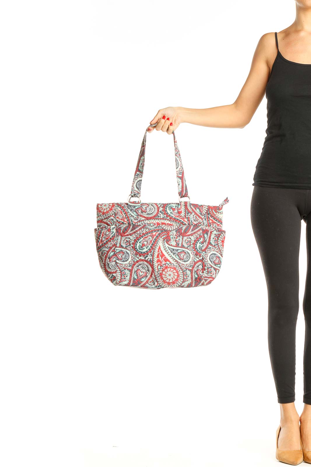 Orange Paisley Tote Bag