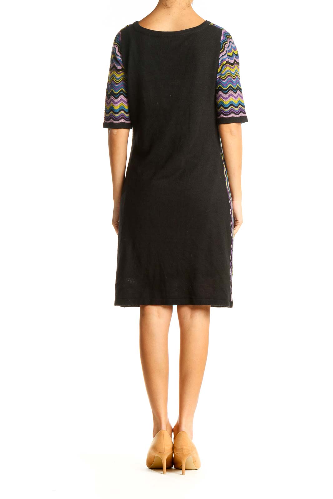 Black Chevron Day Shift Dress