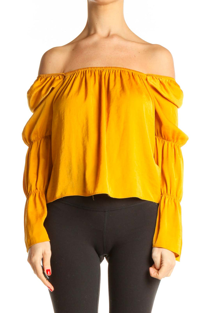 Yellow Solid Holiday Blouse