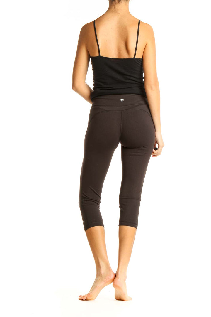 Brown Solid Activewear Leggings