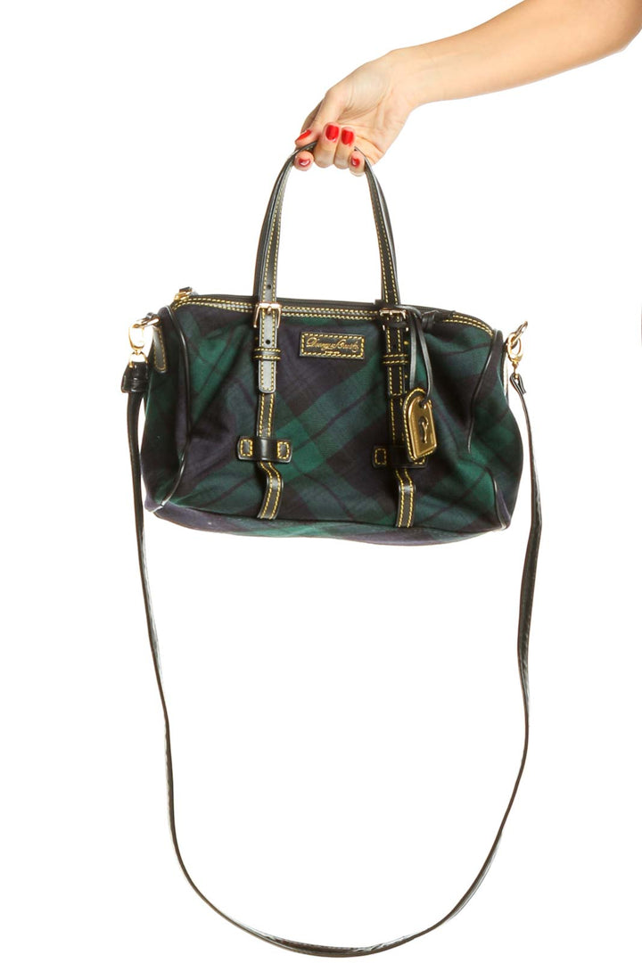 Green Plaid Satchel Bag