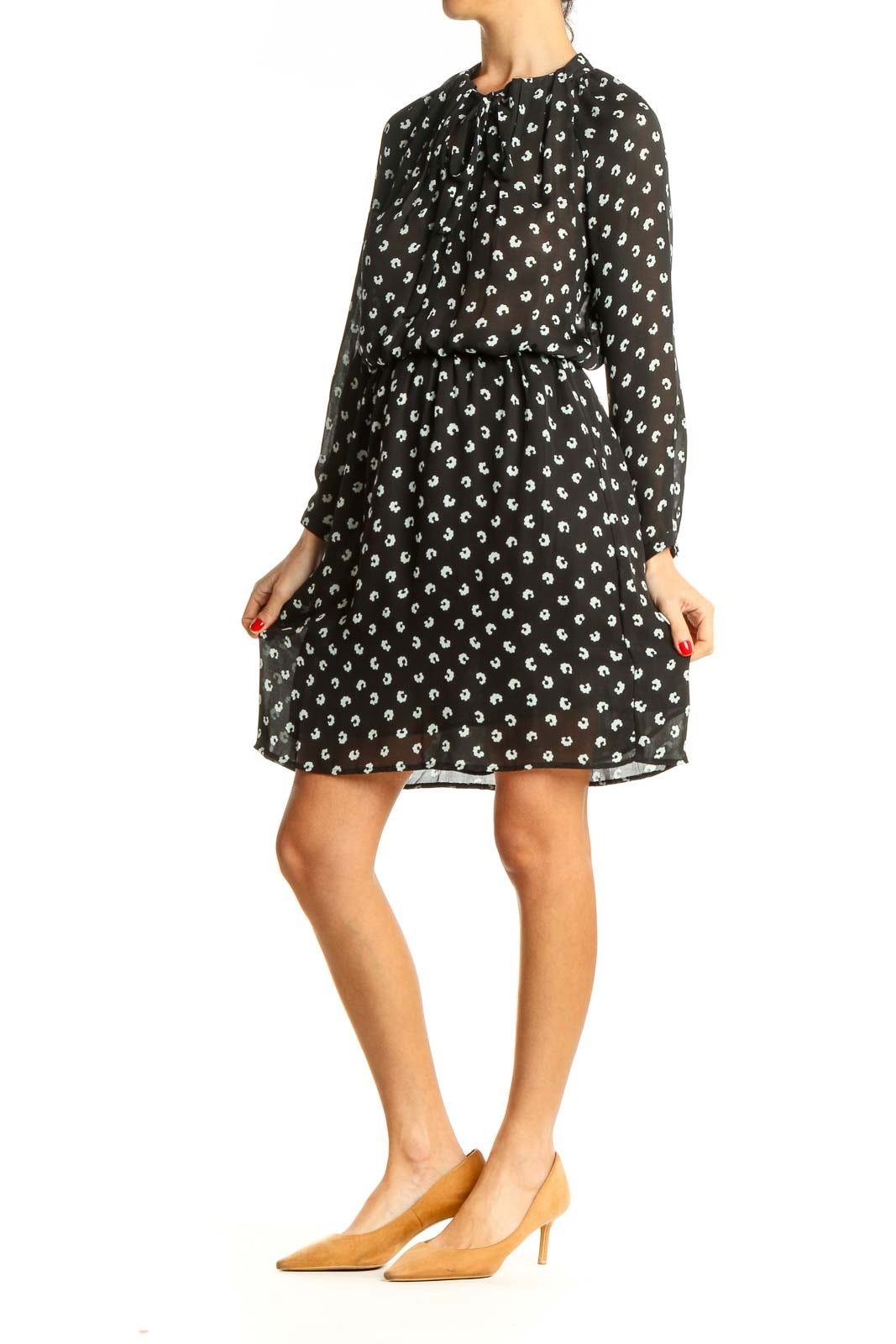 Black Polka Dot Day Fit & Flare Dress