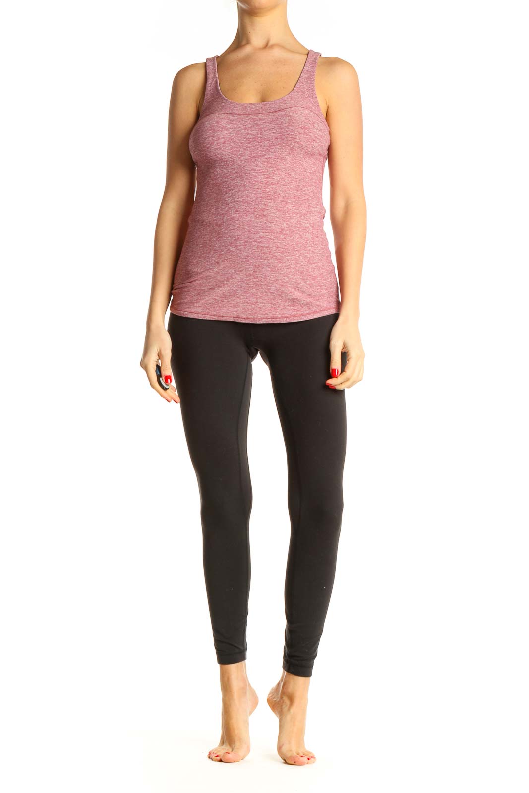 Pink Textured Activewear Tank Top