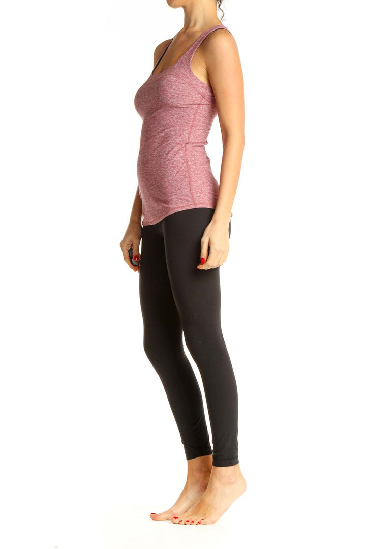 Pink Textured Activewear Tank Top