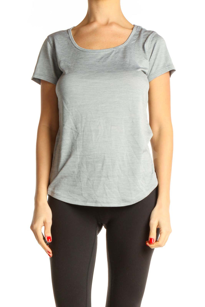 Gray Solid Activewear T-Shirt