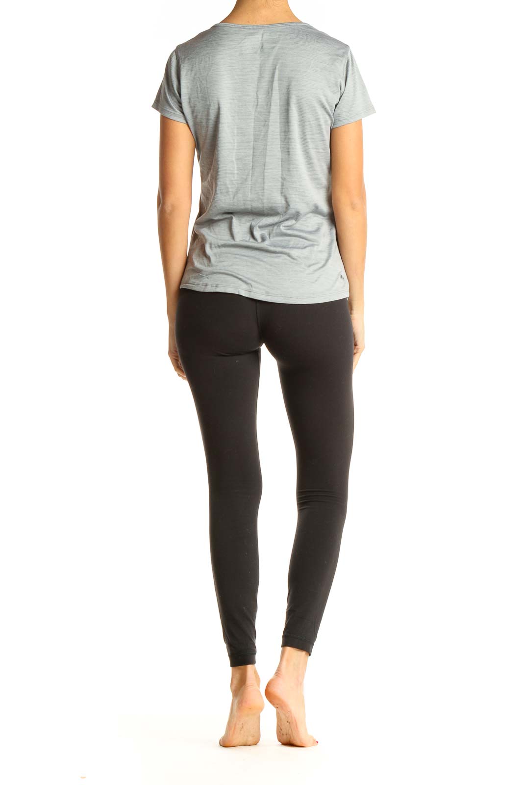 Gray Solid Activewear T-Shirt