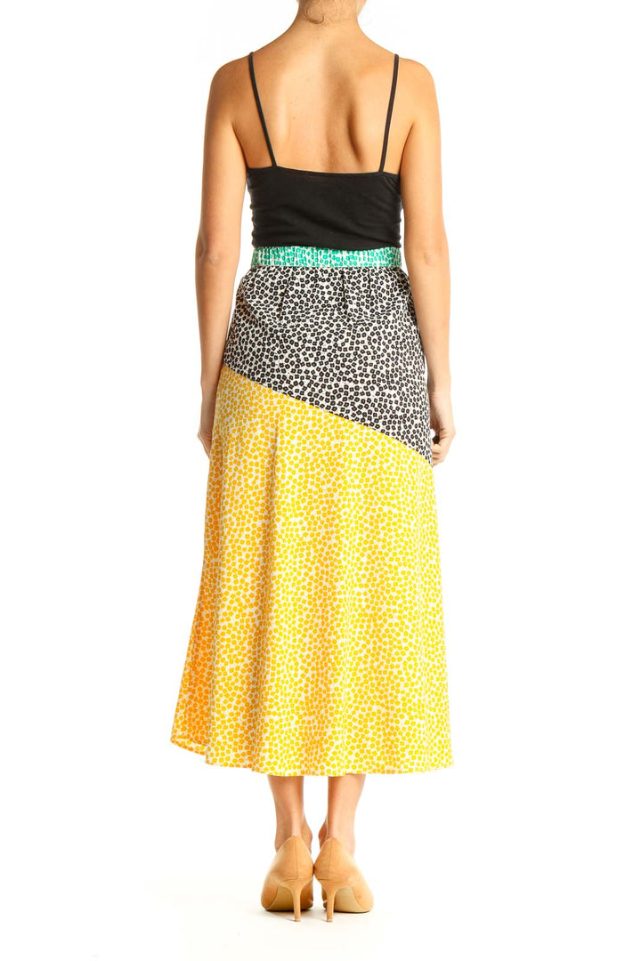 Green Printed Casual Straight Skirt