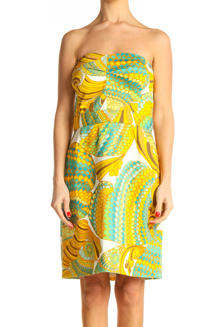 Yellow Graphic Sheath Dress