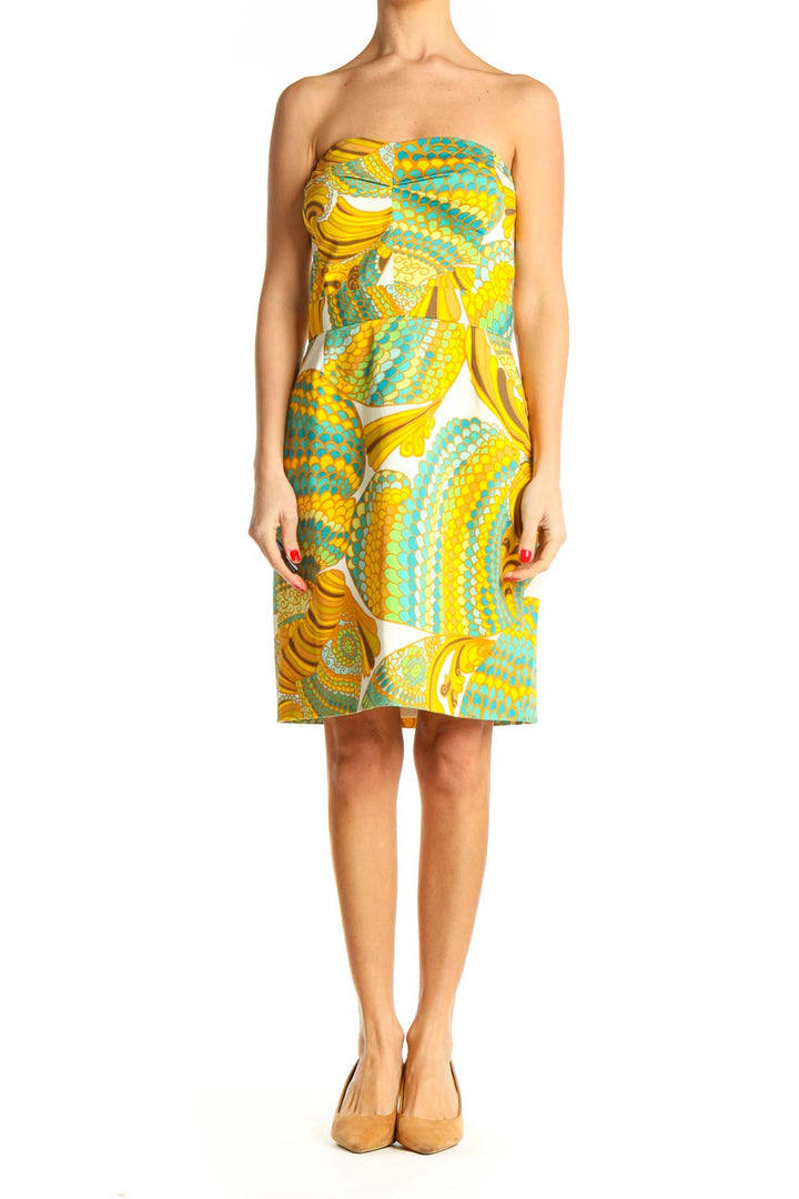 Yellow Graphic Sheath Dress