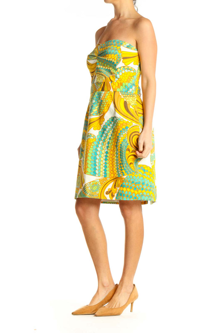 Yellow Graphic Sheath Dress