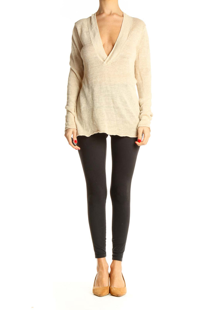 Beige Linen Light Sweater