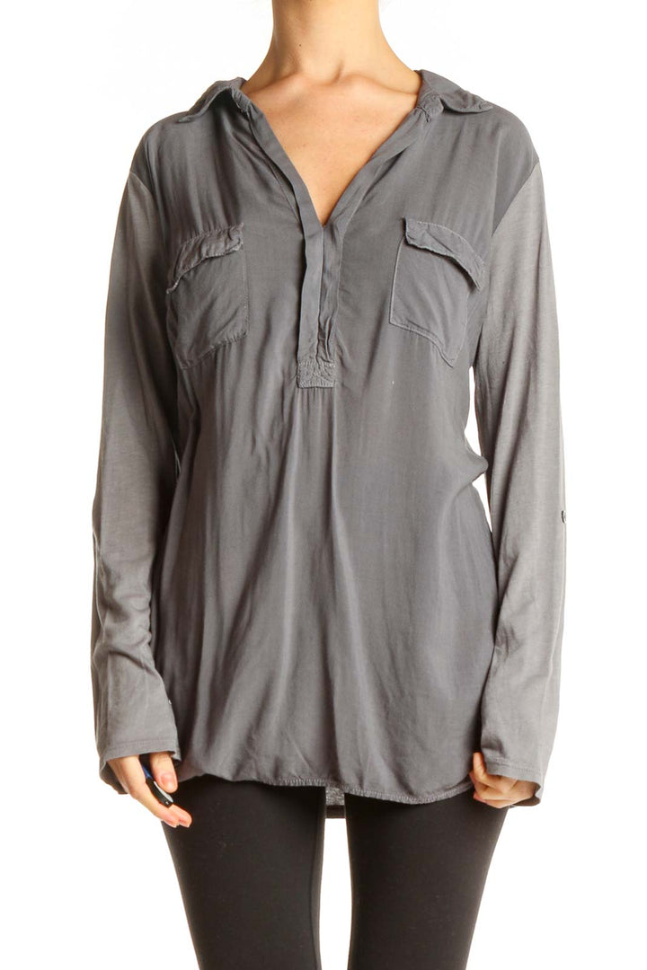 Gray Solid All Day Wear Shirt