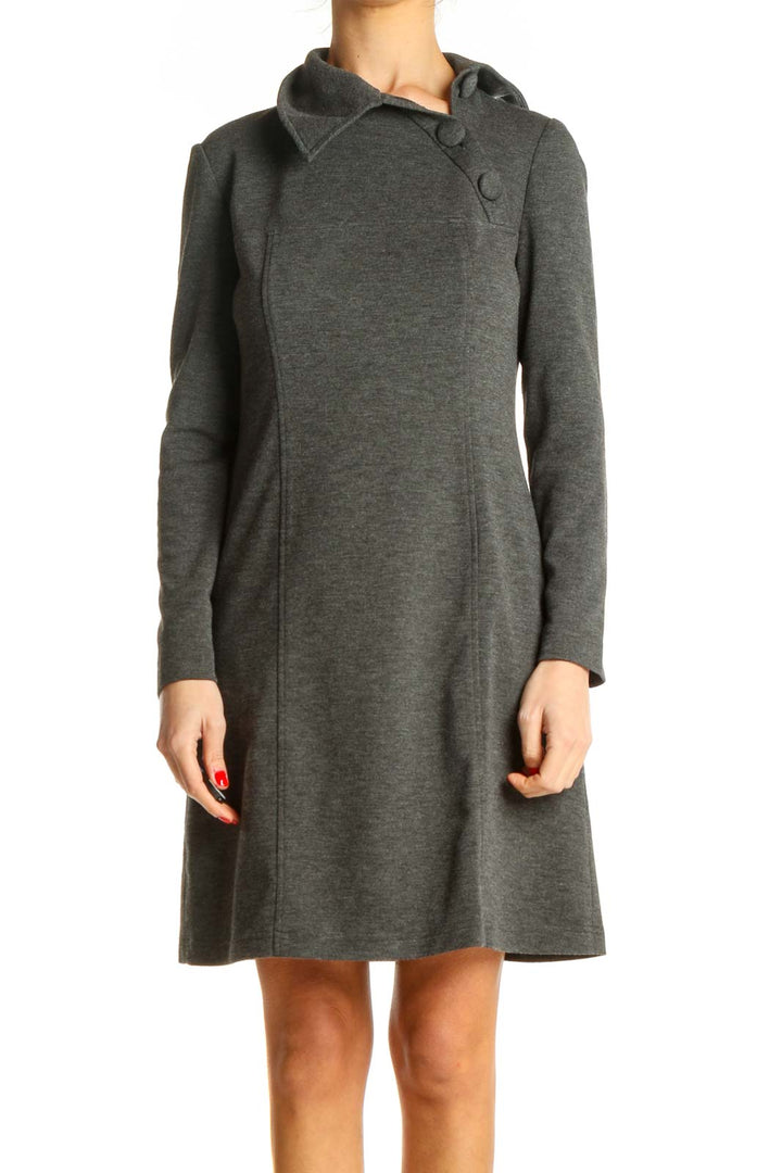 Gray Textured Day Dress