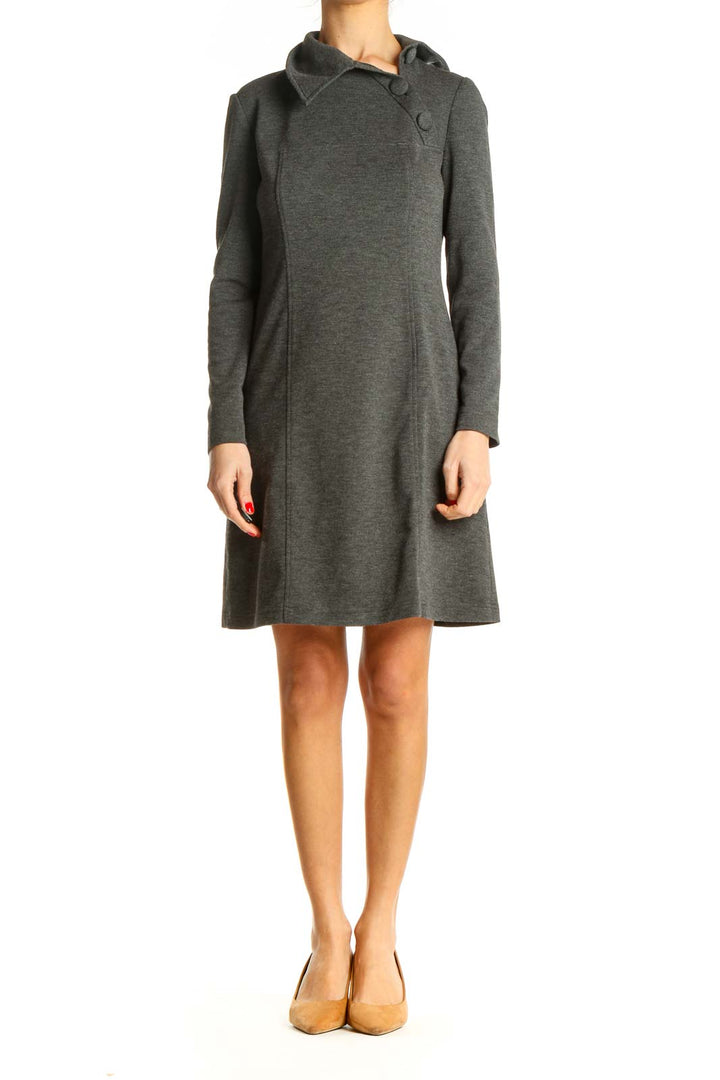 Gray Textured Day Dress