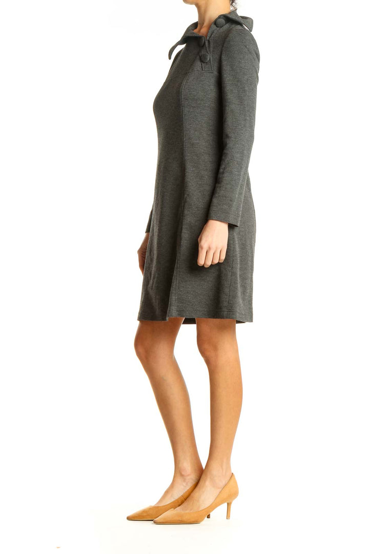 Gray Textured Day Dress