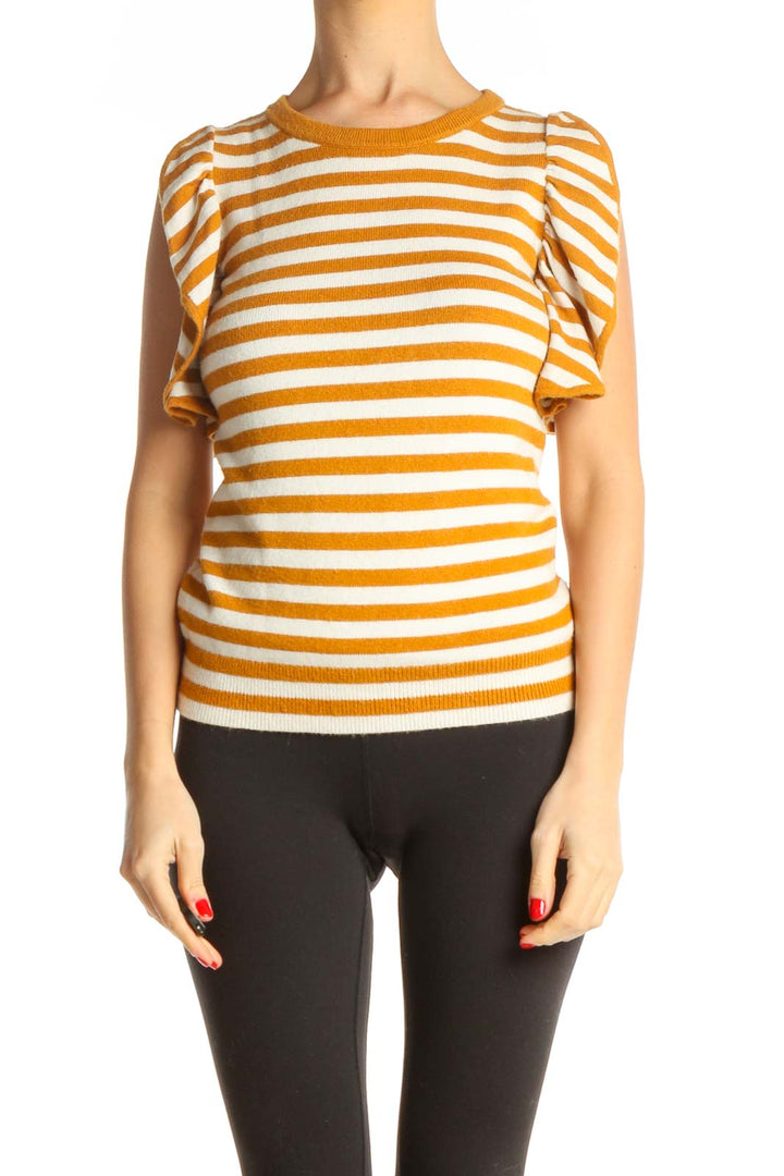 Orange Striped All Day Wear T-Shirt