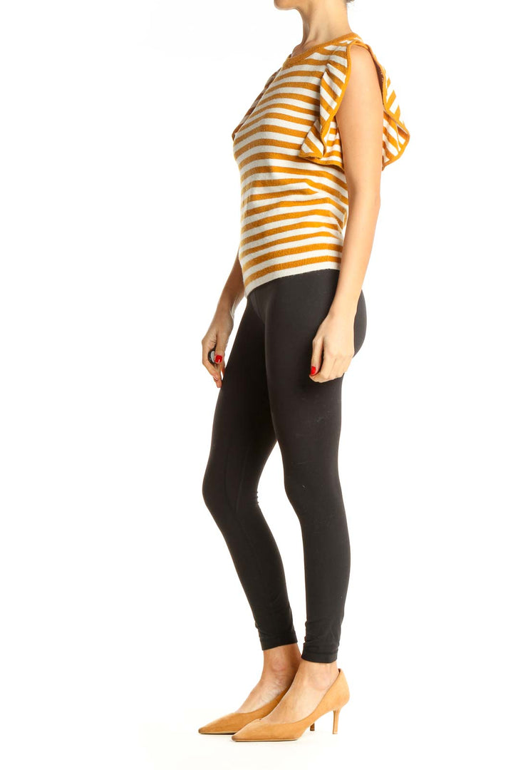 Orange Striped All Day Wear T-Shirt