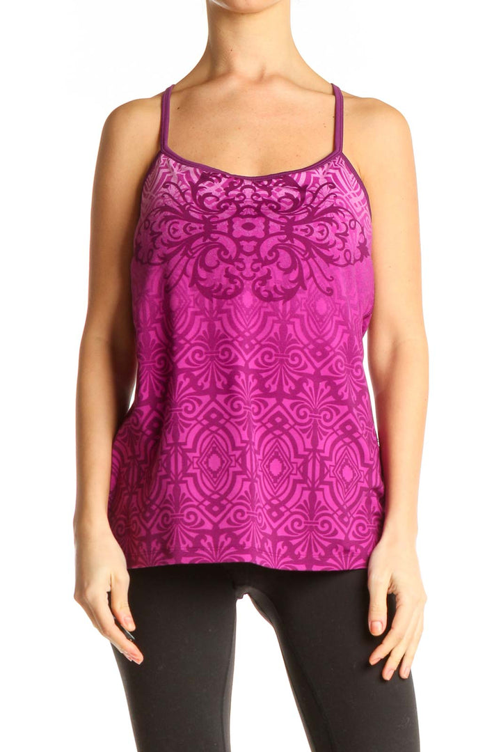 Pink Printed Activewear Top