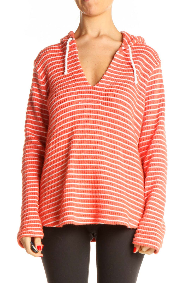 Orange Striped All Day Wear Sweater