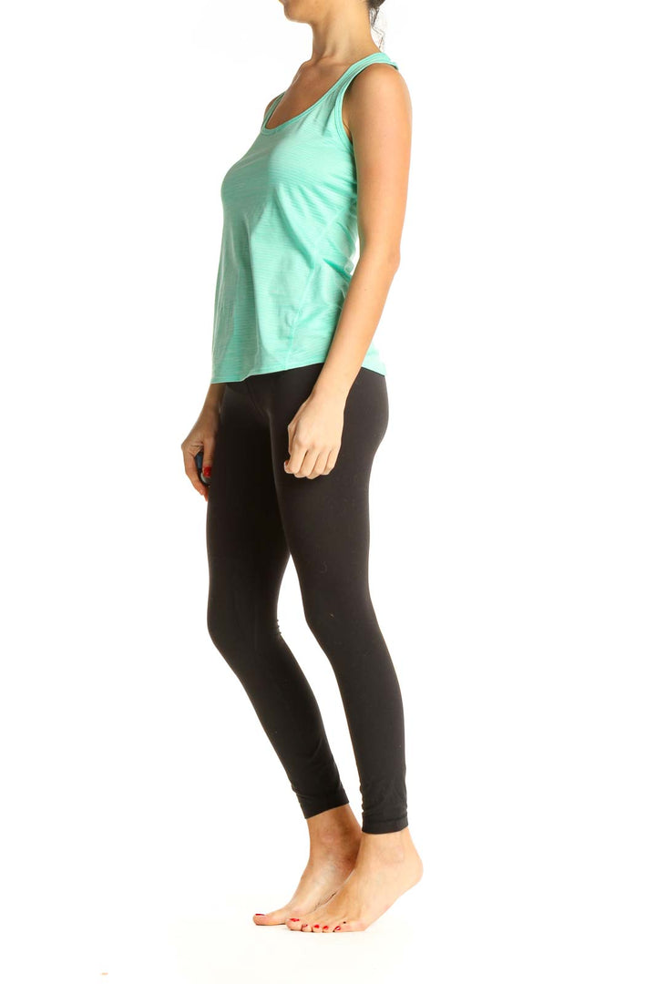 Green Solid Activewear Tank Top