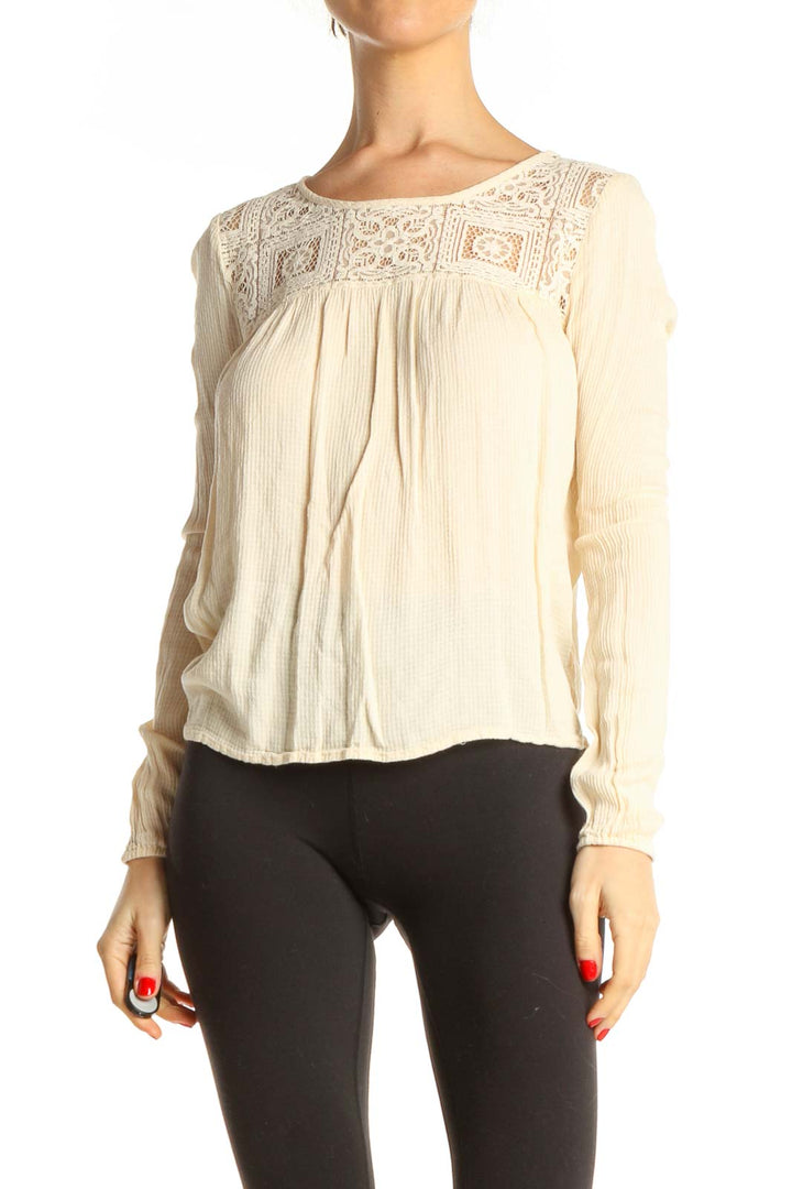 Beige Solid Blouse