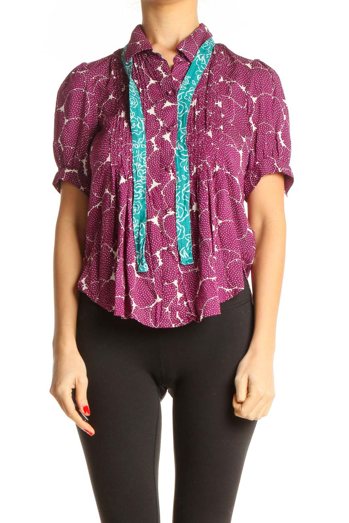 Purple Graphic Print All Day Wear Shirt