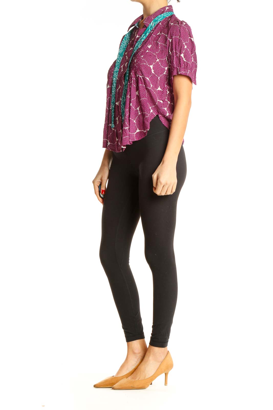 Purple Graphic Print All Day Wear Shirt