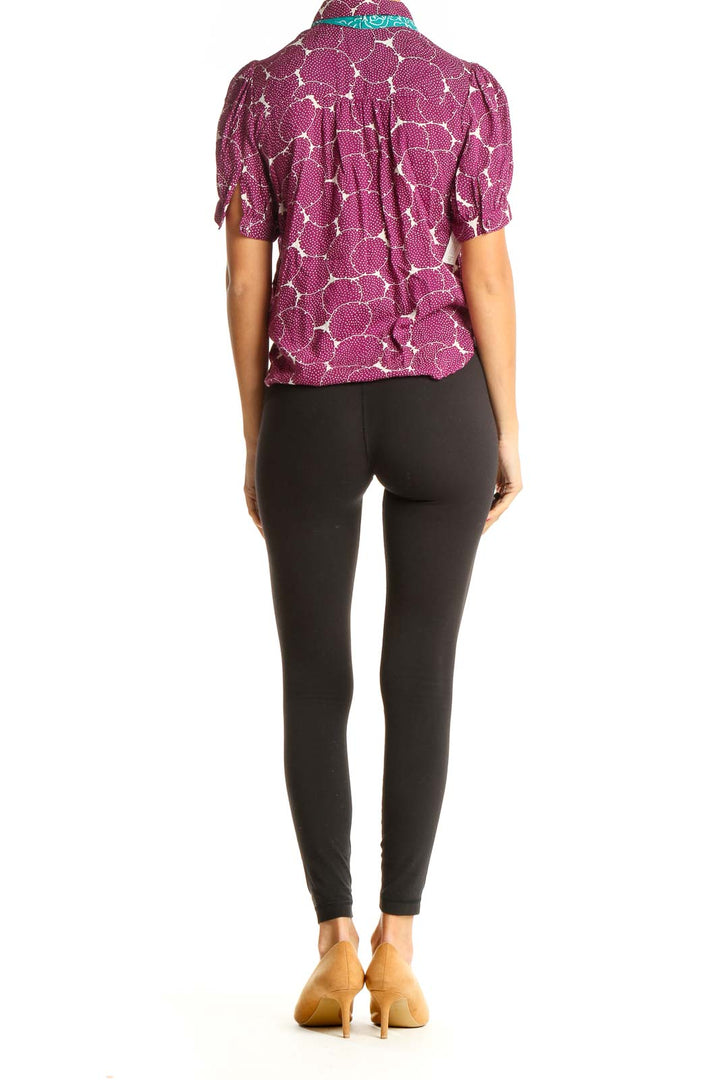 Purple Graphic Print All Day Wear Shirt