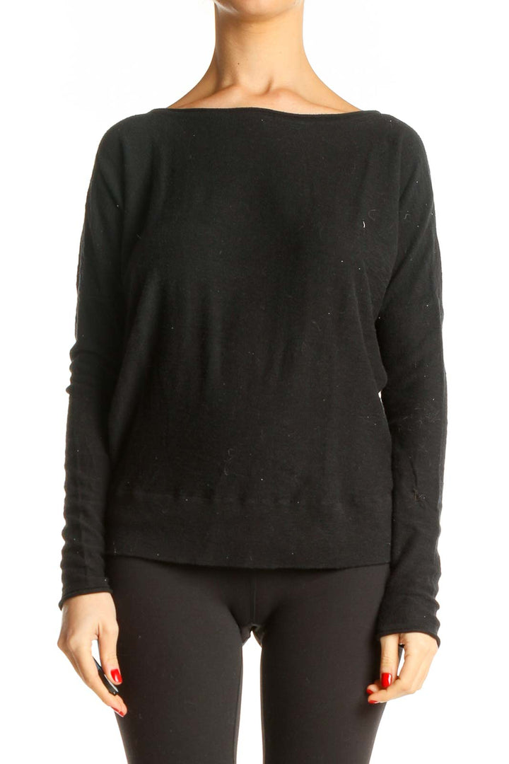 Black Solid Classic Sweater