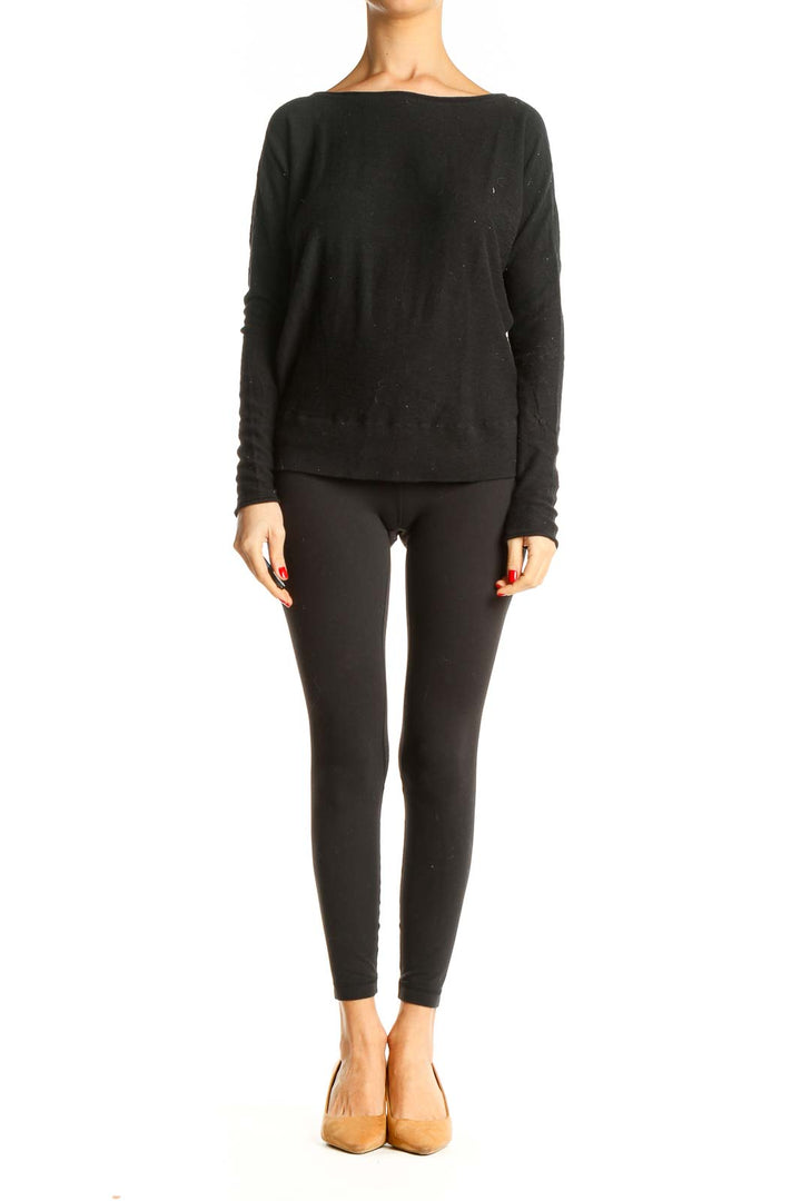 Black Solid Classic Sweater