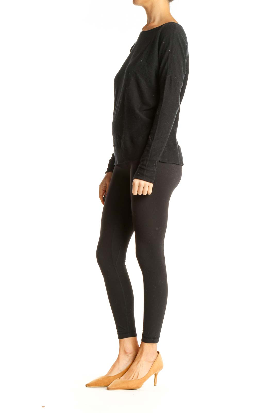 Black Solid Classic Sweater