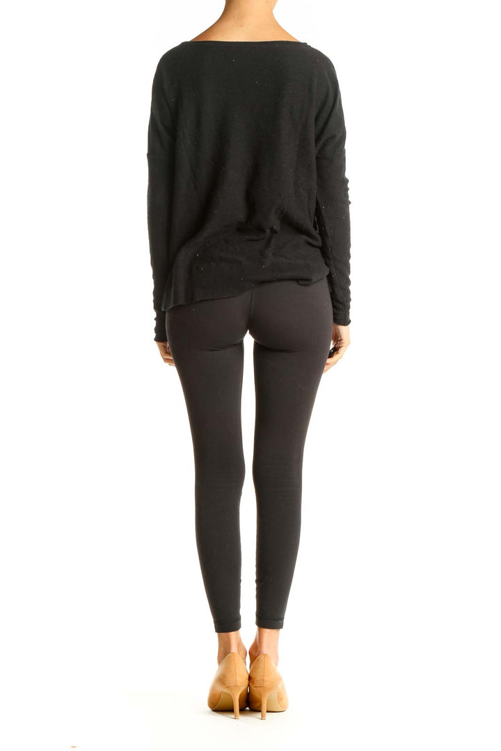 Black Solid Classic Sweater