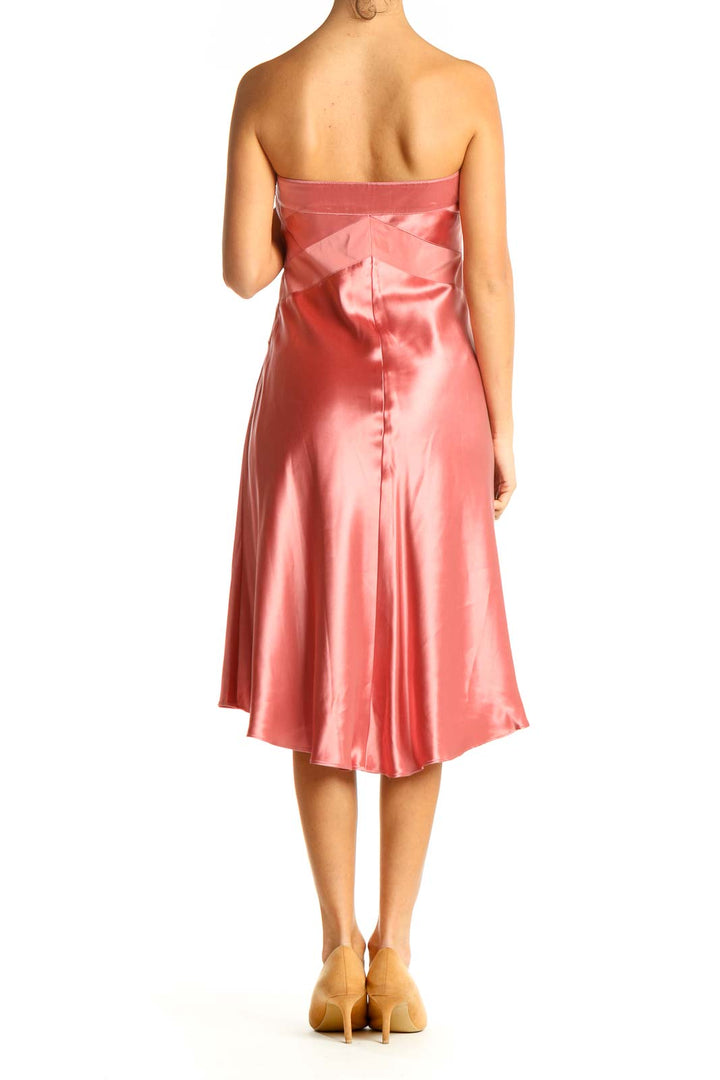 Pink Solid Cocktail Fit & Flare Dress