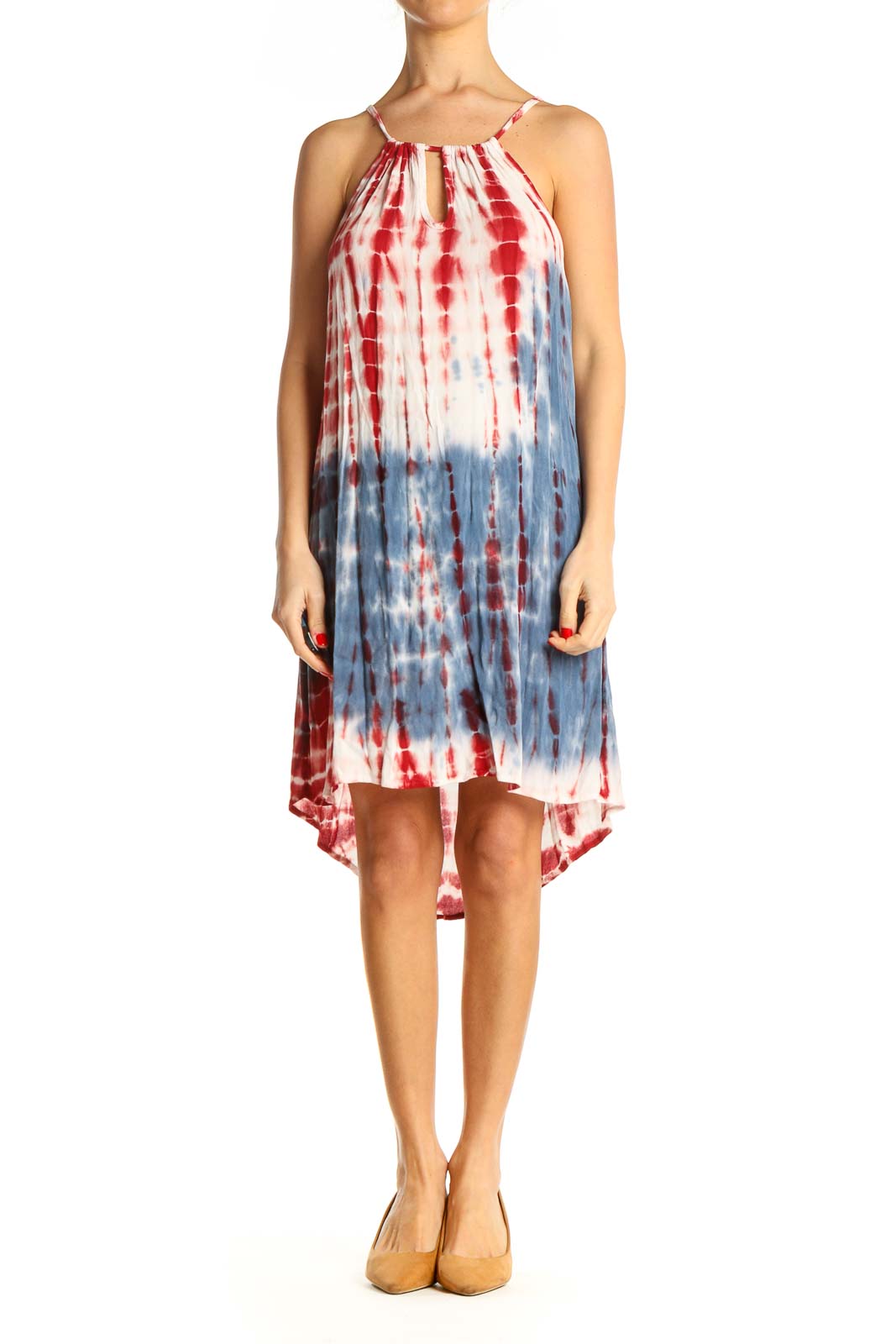 Blue Tie And Dye Holiday Dress