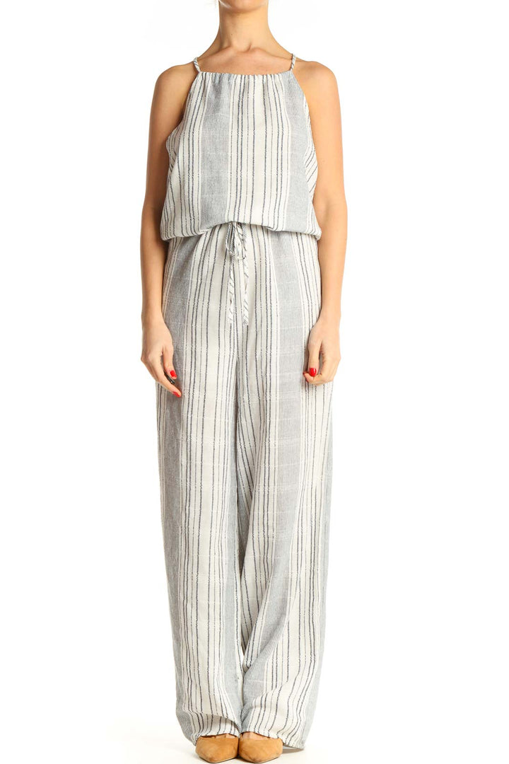 Gray Striped Jumpsuit