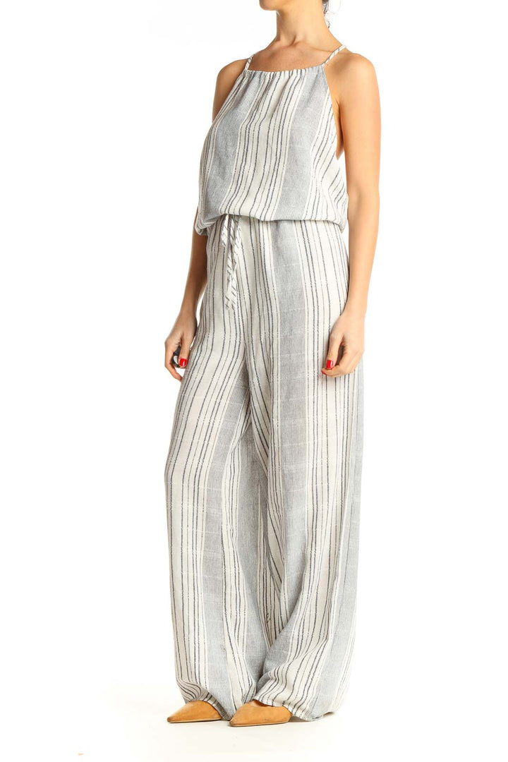 Gray Striped Jumpsuit