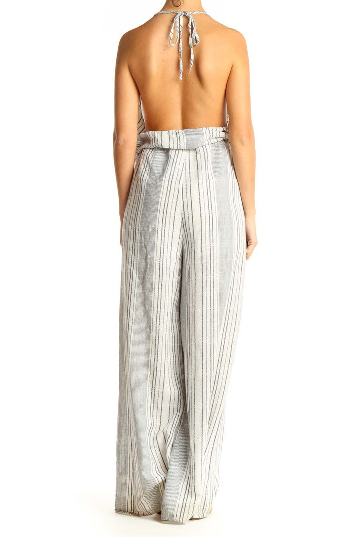 Gray Striped Jumpsuit