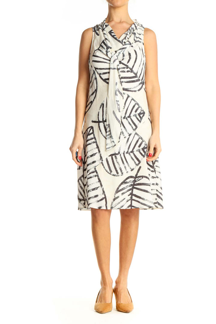 Gray Graphic Print Fit & Flare Dress