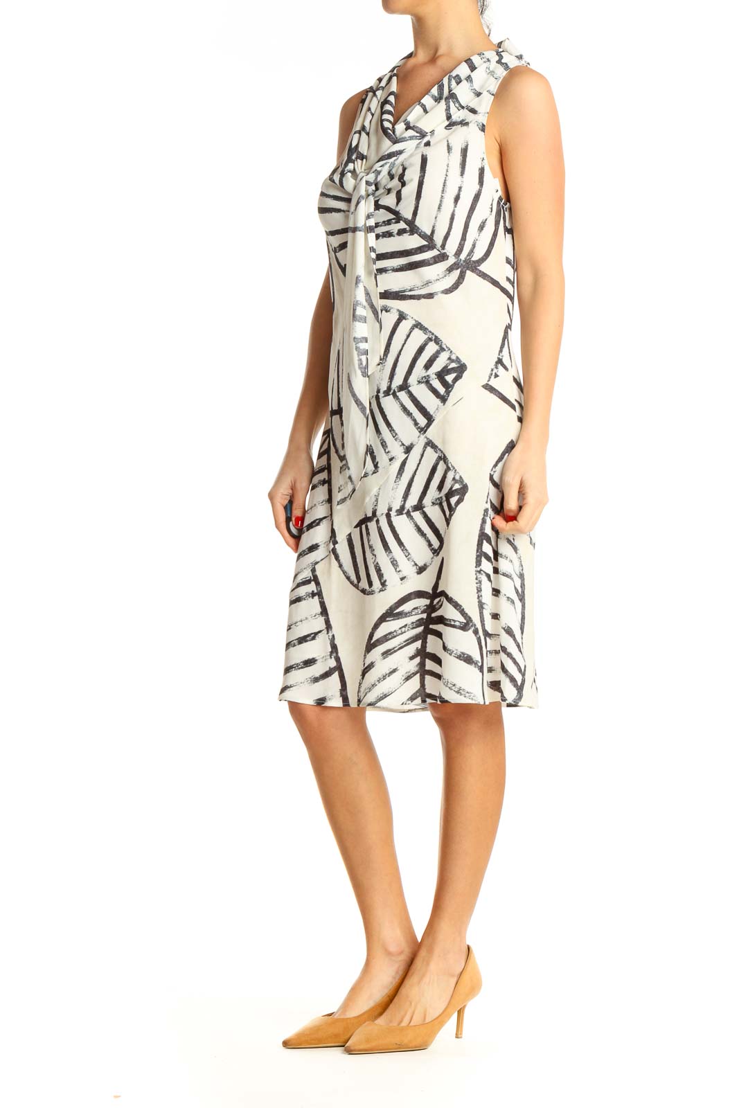 Gray Graphic Print Fit & Flare Dress