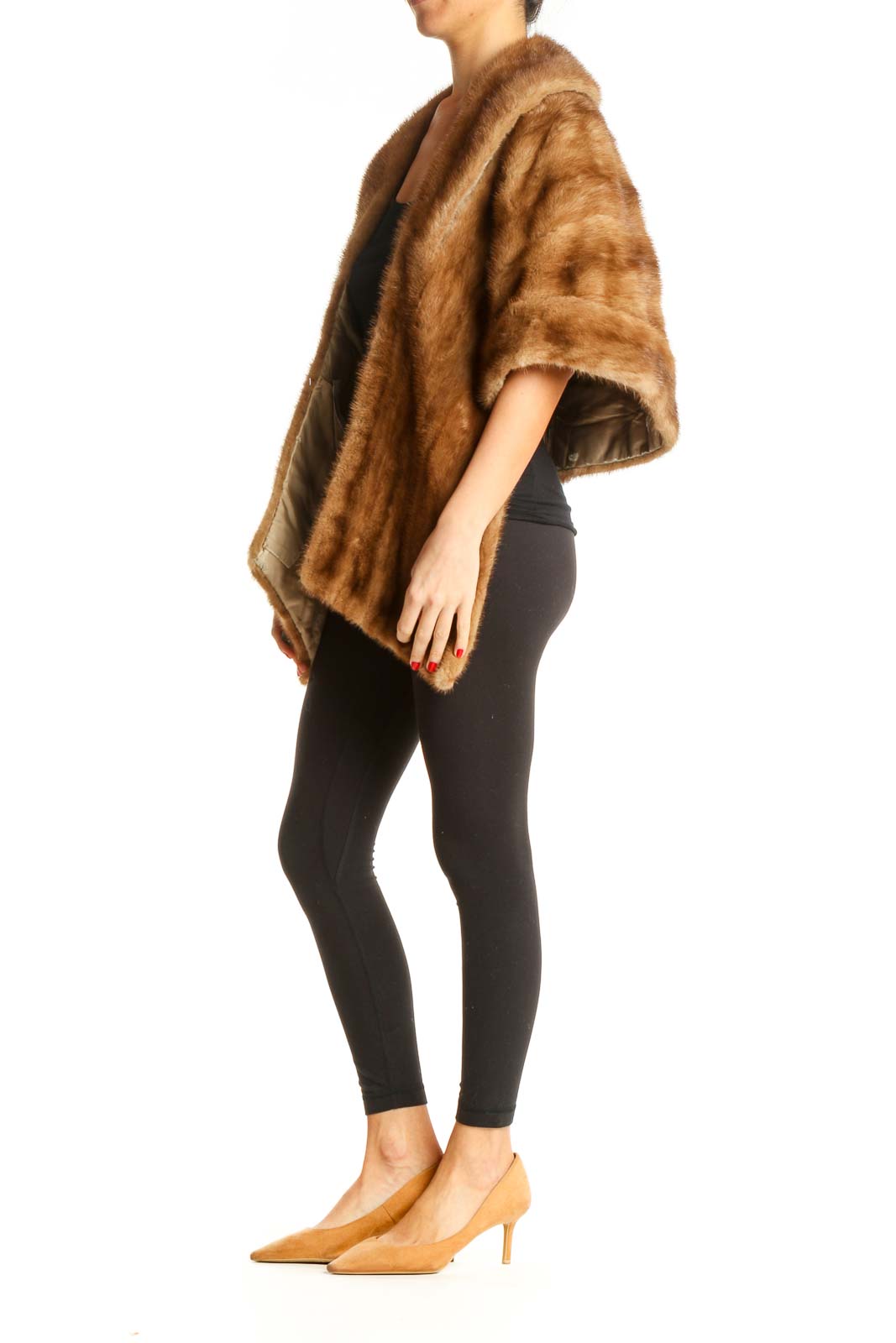 Brown Fur Shrug