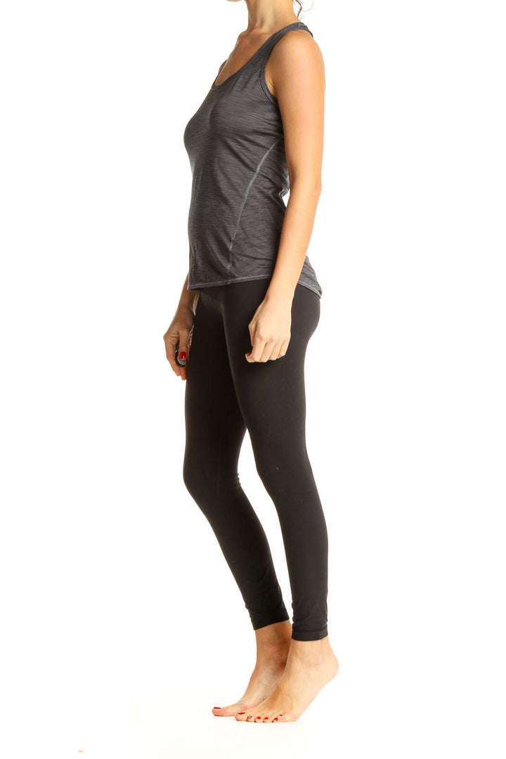 Gray Solid Activewear Tank Top