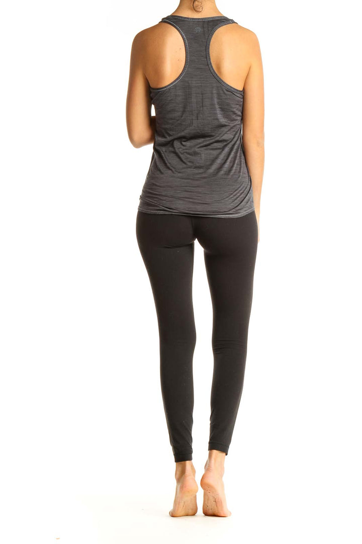 Gray Solid Activewear Tank Top