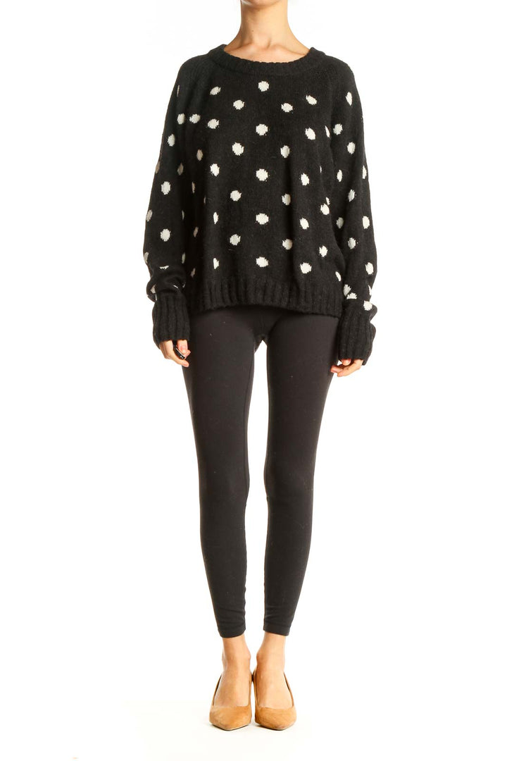 Black Polka Dot All Day Wear Sweater