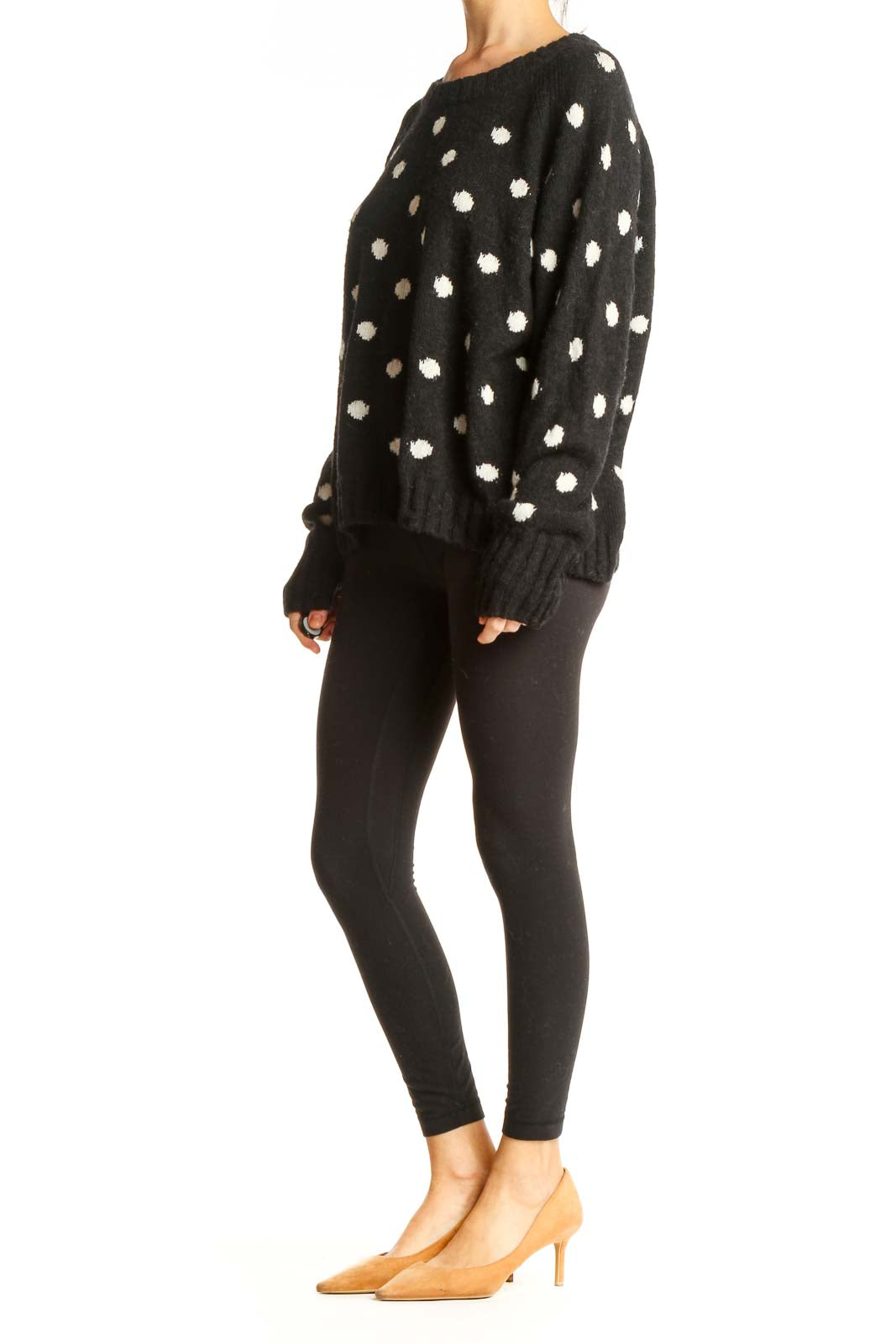 Black Polka Dot All Day Wear Sweater