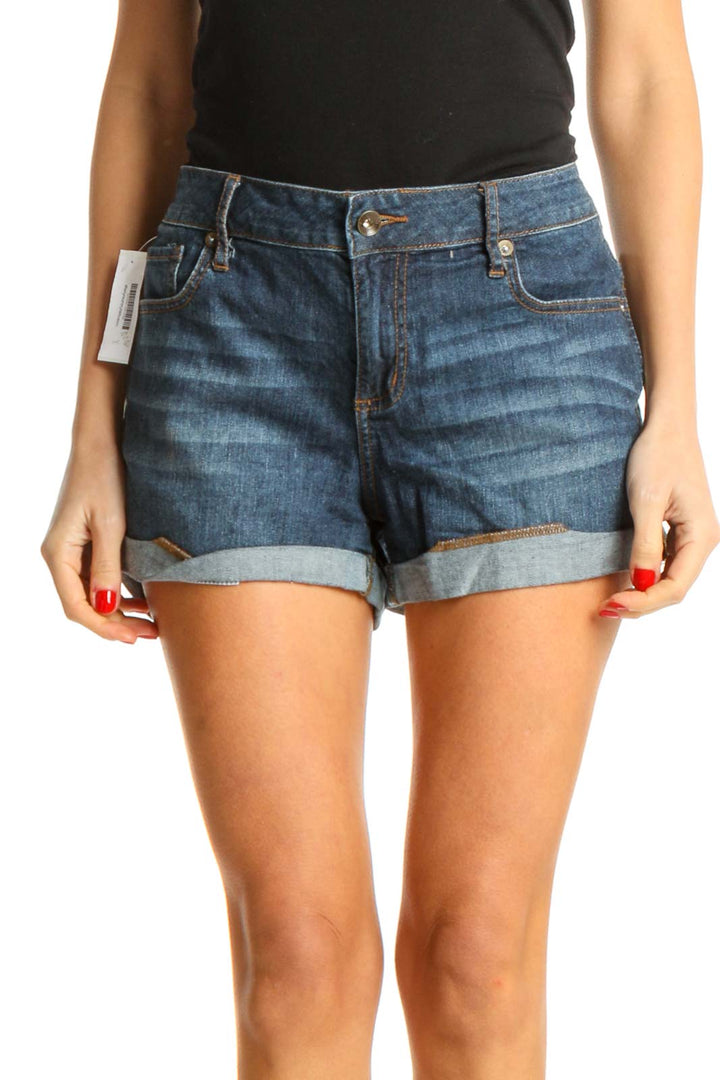 Blue Denim Casual Shorts