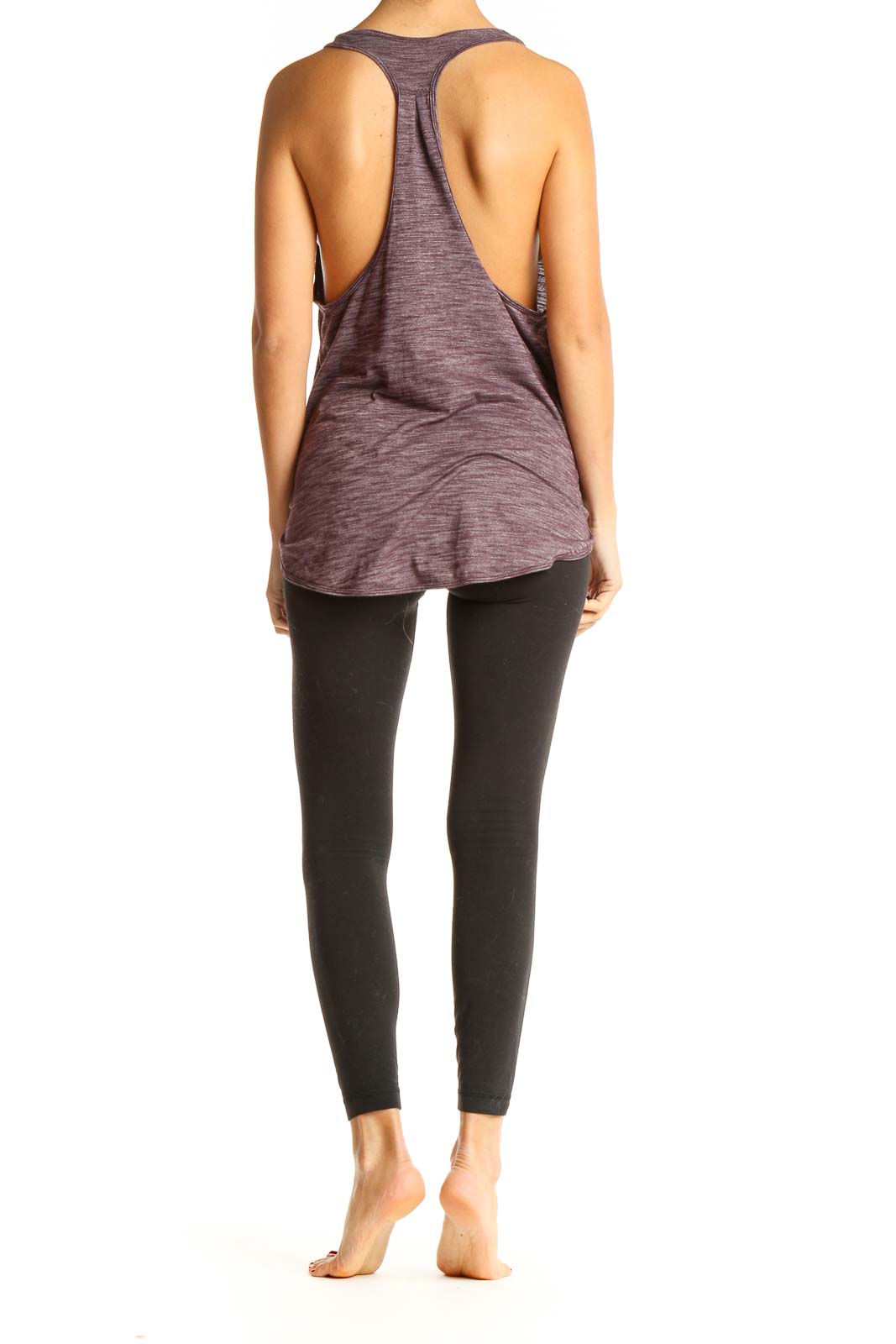 Brown Textured Activewear Tank Top