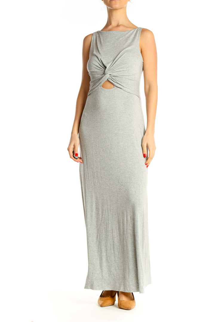 Gray Classic Column Dress