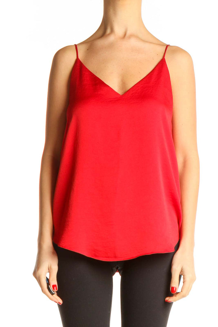 Red Solid Chic Top