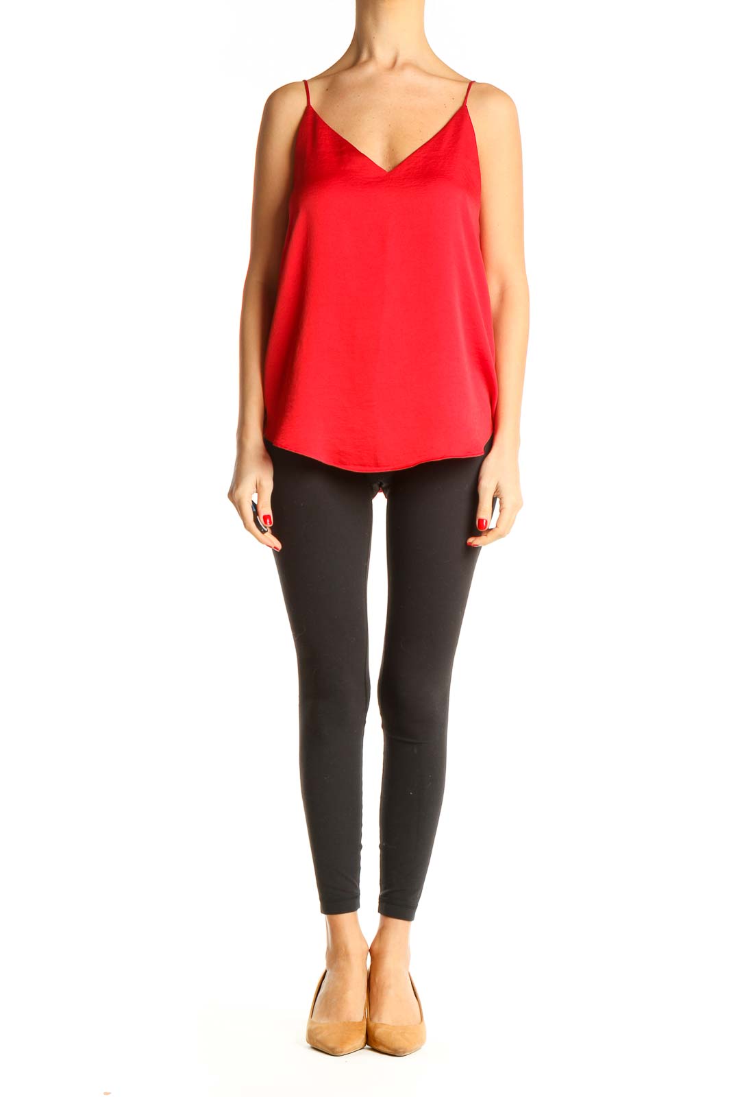 Red Solid Chic Top